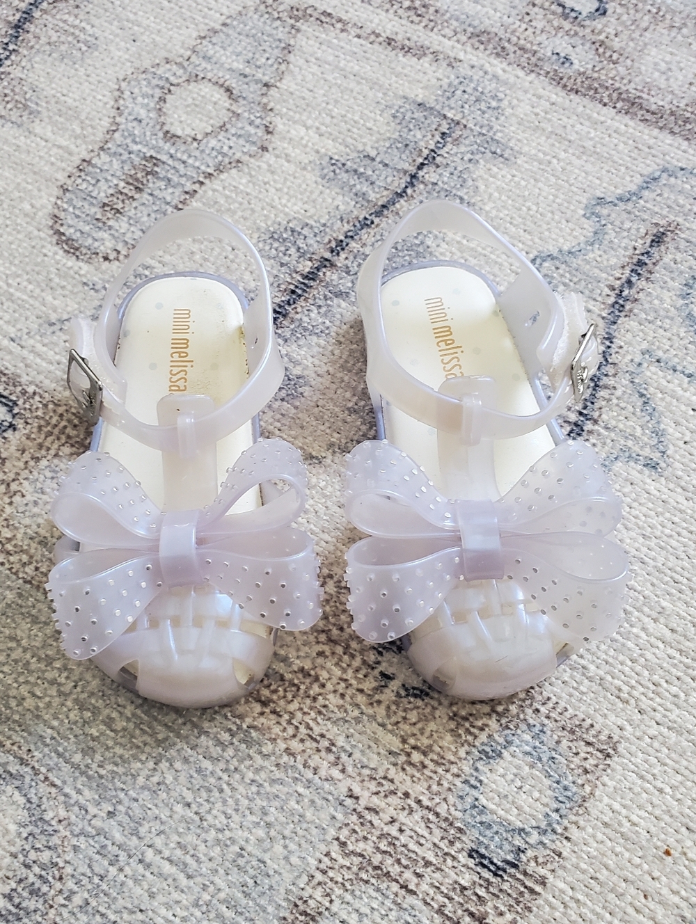 Mini Melissa Toddler Girls Irridescent Bow Sandals Shoes Sz7
